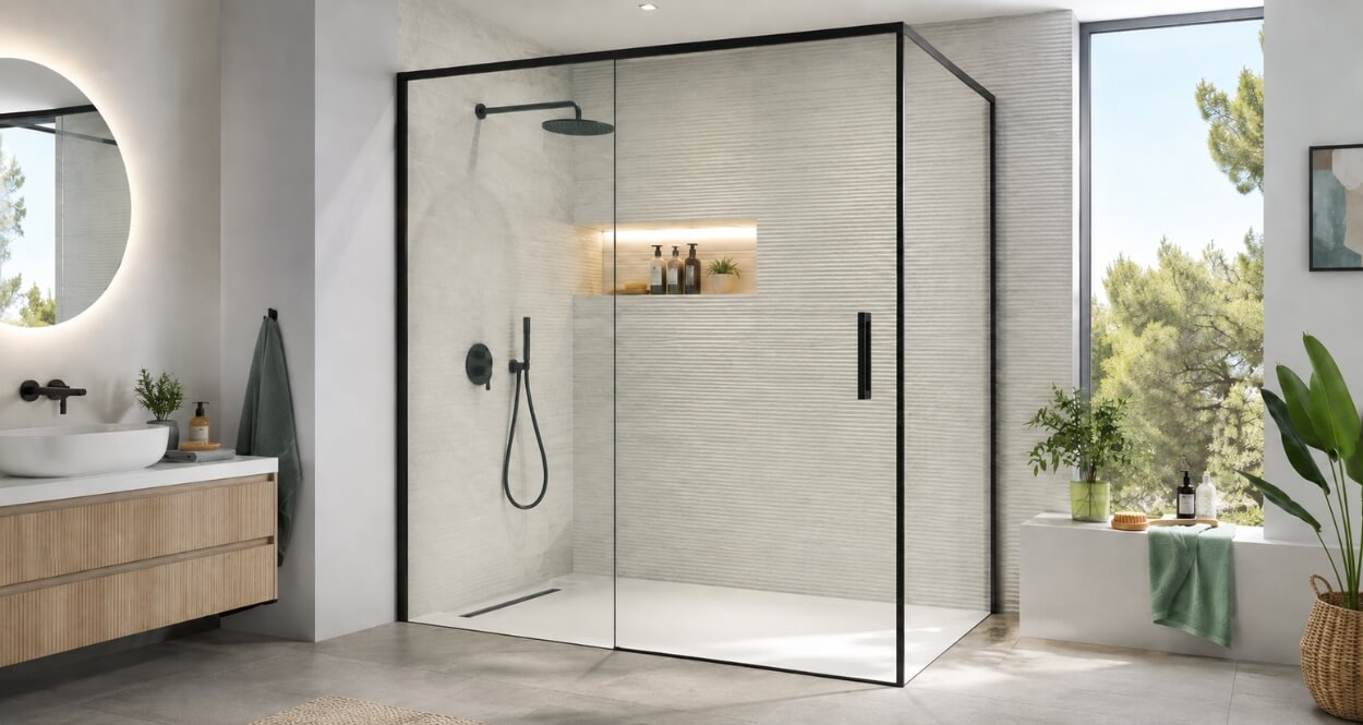 La mampara cambia el baño